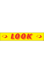 Rectangular Slogan Windshield Sticker - Red/Yellow - "Look"