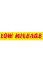 Rectangular Slogan Windshield Sticker - "Low Mileage"