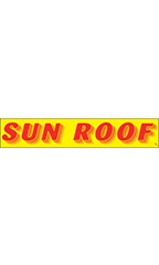 Rectangular Slogan Windshield Sticker - "Sun Roof"