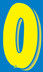 7 ½ inch Windshield Numbers And Symbols - Blue/Yellow