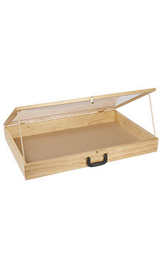 Pine Wood Countertop Display Cases - Large