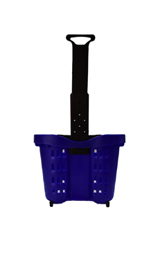 Set of 10 Rolling Blue Shopping Baskets