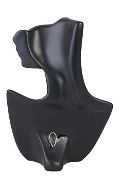 Small Side Profile Black Earring/Necklace Display