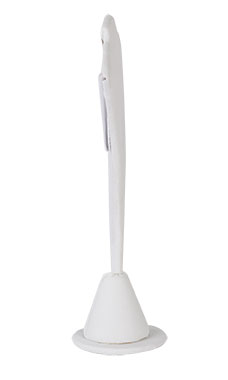 White Faux Leather Fan Shaped Necklace Stands