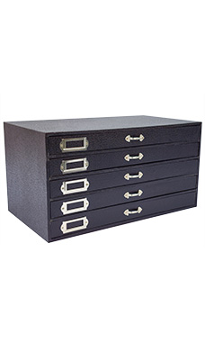 Black Faux Leather 5-Drawer Jewelry Storage Organizer