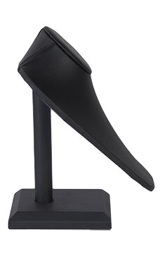 Black Faux Leather Necklace Display on Stand