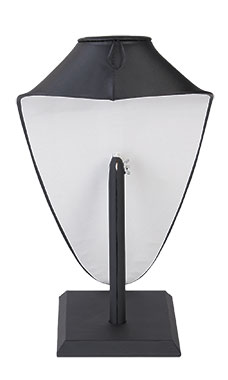 Tall Black Faux Leather Necklace Display