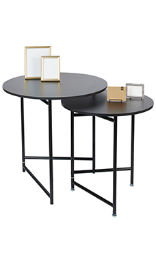 Round Nesting Black Tables