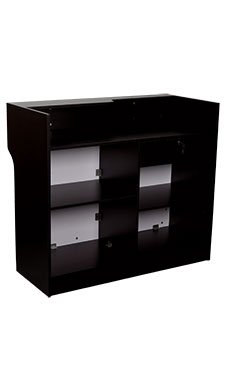 70 inch Black Ledgetop Service Counter Ready to Assemble