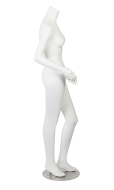 White Cameo Fiberglass Headless Posing Mannequins - Female
