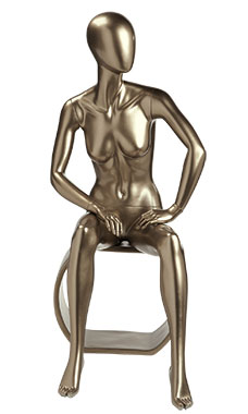 Female Gold Sitting Fiberglass Mannequin