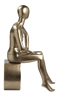 Female Gold Sitting Fiberglass Mannequin
