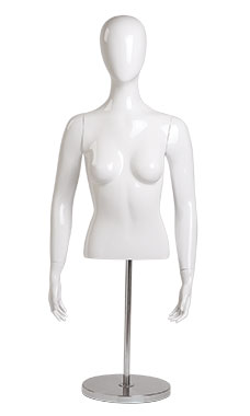 Female Glossy White ½ Body Mannequin