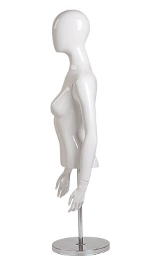 Female Glossy White ½ Body Mannequin