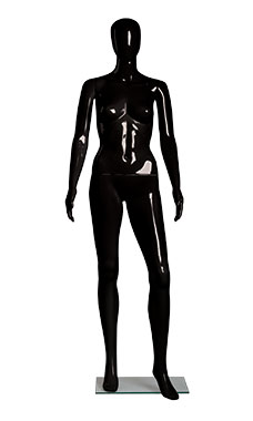 Female Glossy Black Plastic Mannequin Pose 1