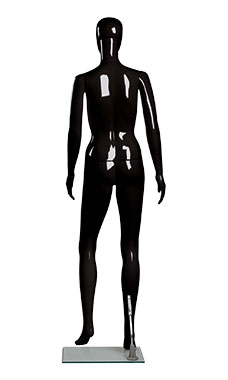 Female Glossy Black Plastic Mannequin Pose 1