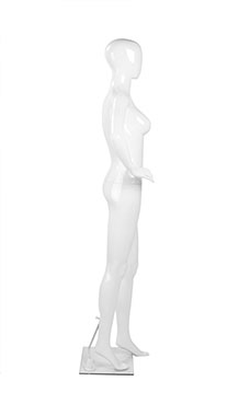 Female Glossy White Plastic Mannequin Pose 2