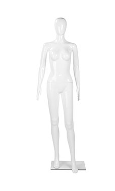 Female Glossy White Plastic Mannequin Pose 4
