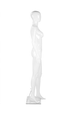Female Glossy White Plastic Mannequin Pose 4