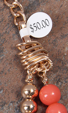 White Small Gummed Ring Jewelry Tags