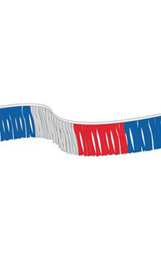 Red/Silver/Blue 60 foot Metallic Fringe Pennant Red/Silver/Blue 60 foot Metallic Fringe Pennant