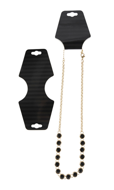 Black Stripes Necklace Foldover Black Stripes Necklace Foldover