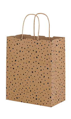 Medium - Modern Dot Paper Shopping Bags - Case of 100