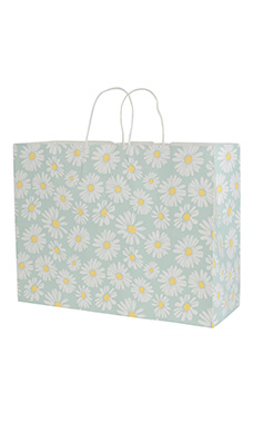 Large - Daisy Paper Shopping Bags - Case of 100 Large - Daisy Paper Shopping Bags - Case of 100