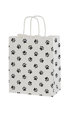 Medium - Paw Print Paper Shopping Bags - Case of 100 Medium - Paw Print Paper Shopping Bags - Case of 100