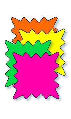 3" x 2" Blank Single Star Burst Sign Cards - Multi-Colored 3" x 2" Blank Single Star Burst Sign Cards - Multi-Colored