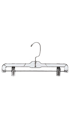 Economy 14 inch Clear Plastic Skirt and Pants Hangers - Case of 20 Economy 14 inch Clear Plastic Skirt and Pants Hangers - Case of 20