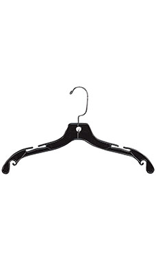 Light Weight 17 inch Black Plastic Dress Hangers