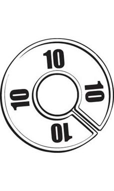"10" Black On White Round Size Divider