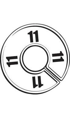 "11" Black On White Round Size Divider