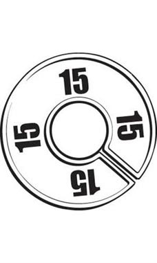 "15" Black On White Round Size Divider