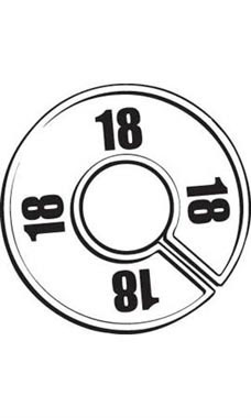 "18" Black On White Round Size Divider