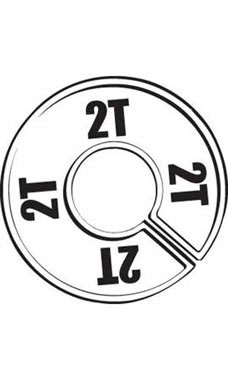 "2 Toddler" Black On White Round Size Divider