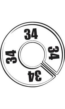 "34" Black On White Round Size Divider