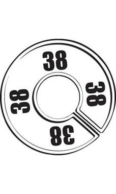 "38" Black On White Round Size Divider