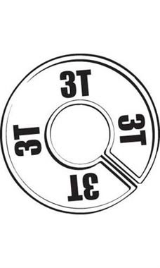 "3 Toddler" Black On White Round Size Divider