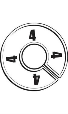"4" Black On White Round Size Divider