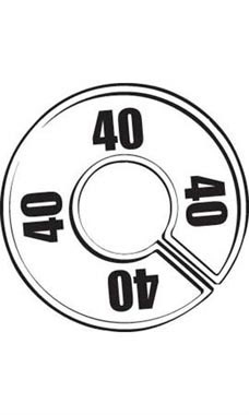 "40" Black On White Round Size Divider