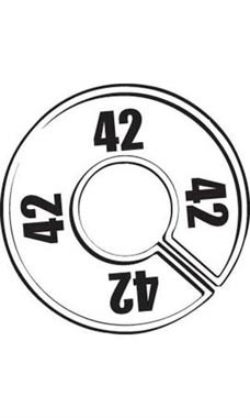 "42" Black On White Round Size Divider