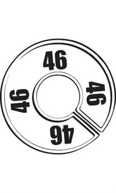 "46" Black On White Round Size Divider