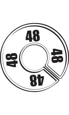 "48" Black On White Round Size Divider
