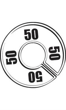 "50" Black On White Round Size Divider