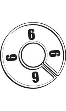 "6" Black On White Round Size Divider