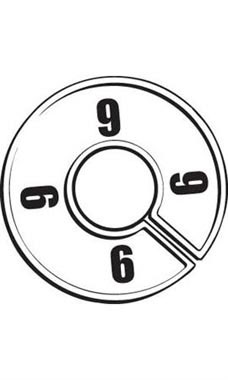 "9" Black On White Round Size Divider