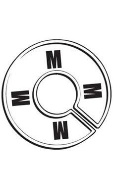 "M" Black On White Round Size Divider