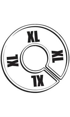 "XL" Black On White Round Size Divider